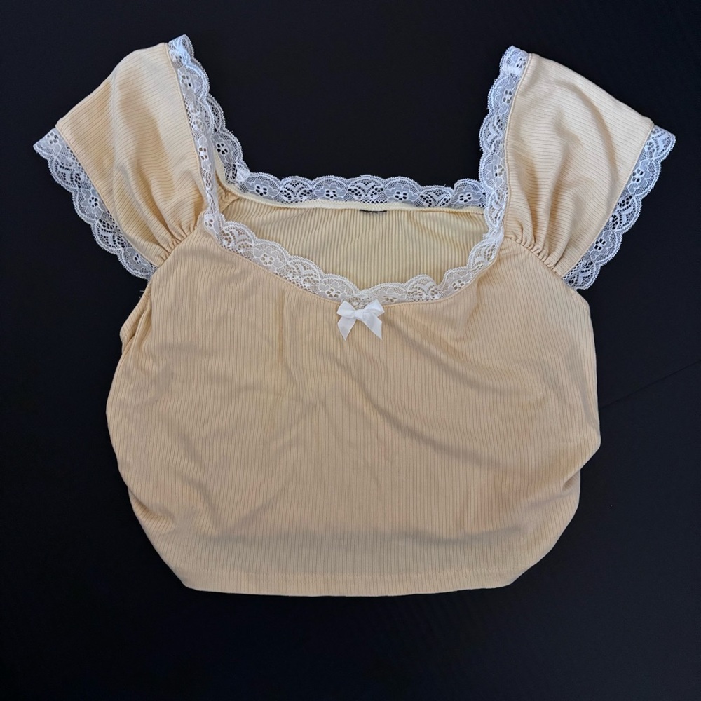 Yellow crop top size large